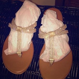 Toscanella sandals Italy sz 6, Rhinestone straps